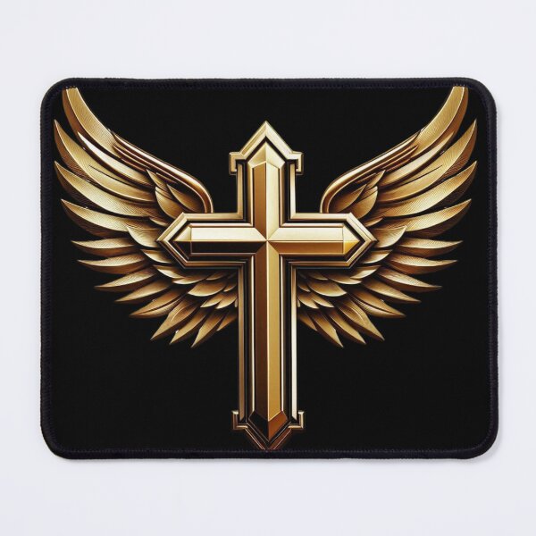 Item preview, Metallic Gold Cross And Angel Wings Design 3 designed and sold by Mark Cannon.