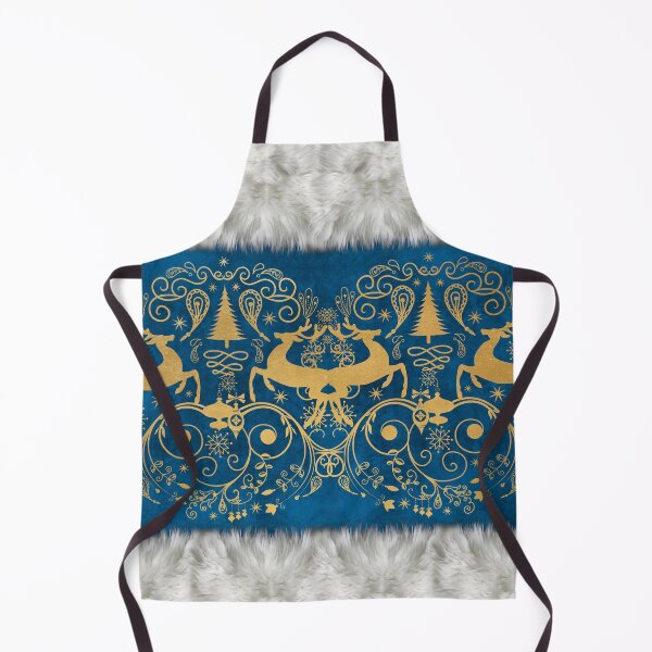 Item preview, Reindeer Swirls - Gold Blue designed and sold by L'Atelier de Milu.