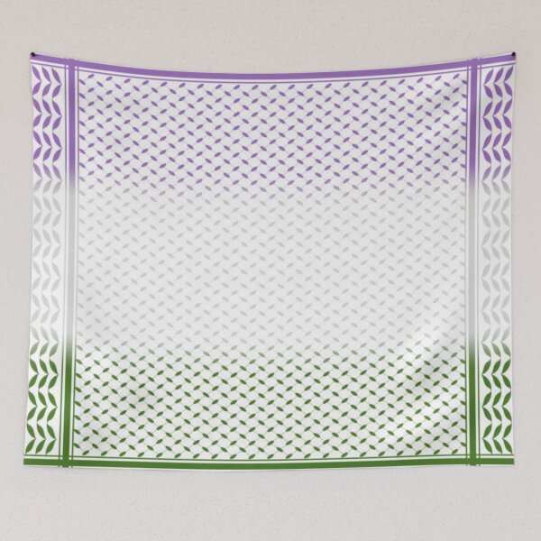 Item preview, Genderqueer Flag Keffiyeh/Kufiyyeh Solidarity Pattern  designed and sold by feardeargcrafts.