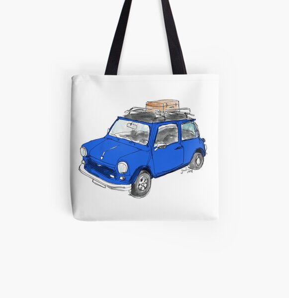 Mini CAR Blue All Over Print Tote Bag