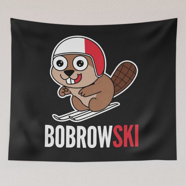 Item preview, Bobrowski Polish Beaver Funny Ski Jumping for Winter Sports Fans Polski Bóbr Bober designed and sold by Anniko Art Studio.