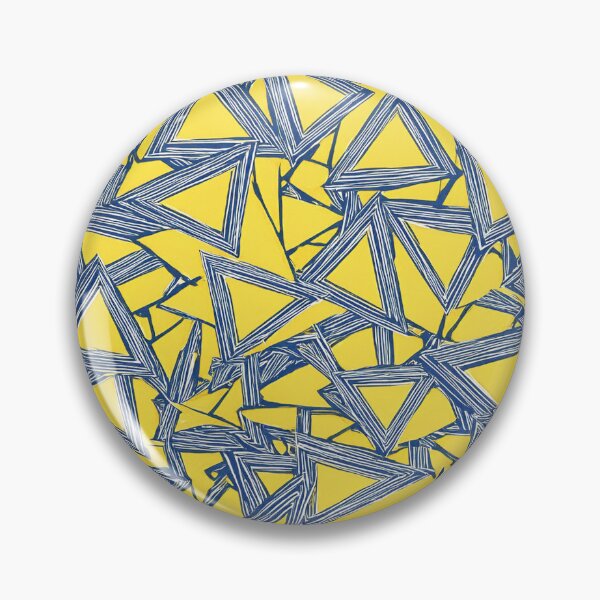 Item preview, Vibrant Triangular Pattern in Yellow and Navy Blue designed and sold by DigitalGemArt.