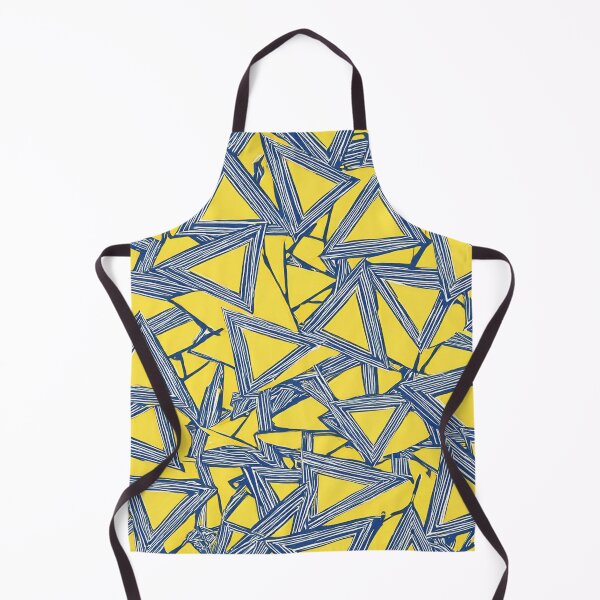 Aperçu de l'œuvre Motif triangulaire vibrant en jaune et bleu marine créée et vendue par DigitalGemArt.