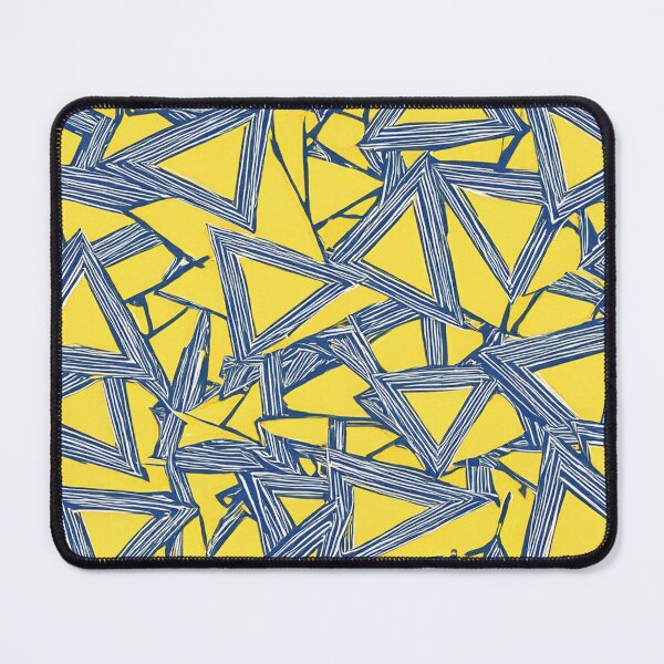 Item preview, Vibrant Triangular Pattern in Yellow and Navy Blue designed and sold by DigitalGemArt.