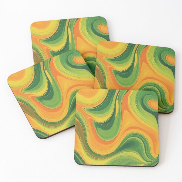 Item preview, Wave of Green and Orange designed and sold by NacreArt.