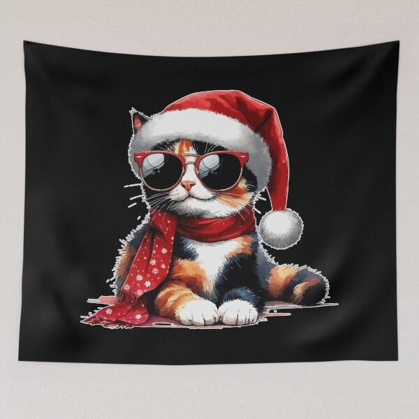 Item preview, Tricolor Calico Cat Christmas Funny designed and sold by TomFrontierArt.