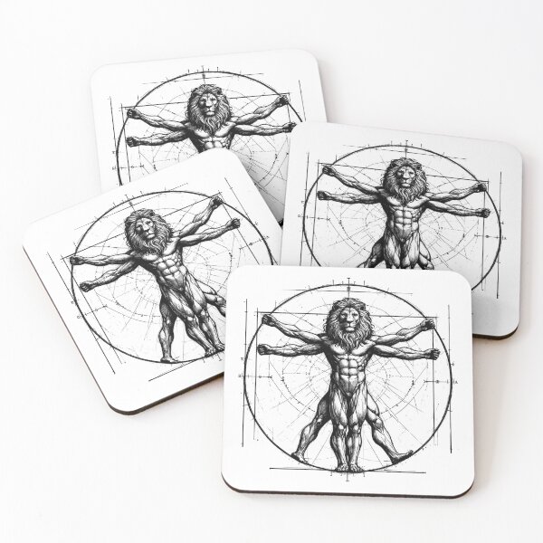 Item preview, Vitruvian Lion Sketch Drawing Gift designed and sold by Pineapple-Tree.