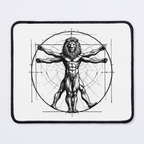 Item preview, Vitruvian Lion Sketch Drawing Gift designed and sold by Pineapple-Tree.