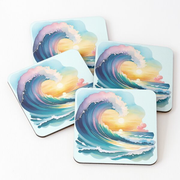 Item preview, Wave at sunset designed and sold by Lavandine-art.