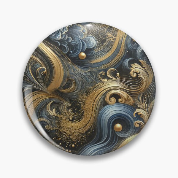 Artikelvorschau, Blau-Gold-Marmormuster entworfen und verkauft von Blink Art Studio.
