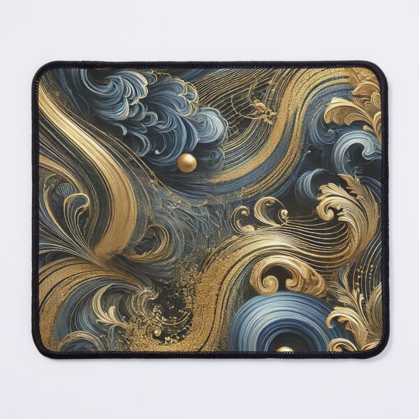 Artikelvorschau, Blau-Gold-Marmormuster entworfen und verkauft von Blink Art Studio.