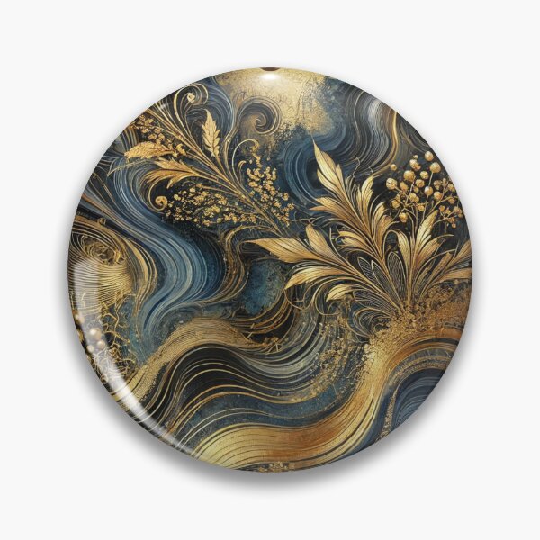 Artikelvorschau, Blau-Gold-Marmormuster entworfen und verkauft von Blink Art Studio.