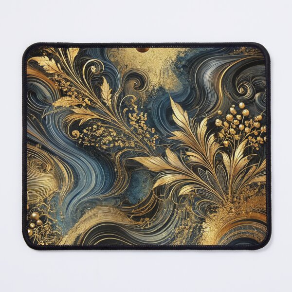 Artikelvorschau, Blau-Gold-Marmormuster entworfen und verkauft von Blink Art Studio.