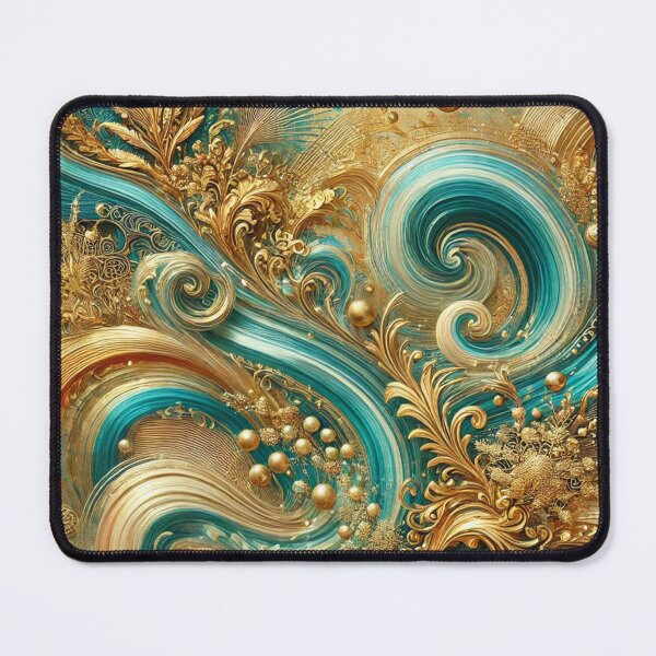 Item preview, Turquoise-Gold Marble Pattern designed and sold by Blink Art Studio.