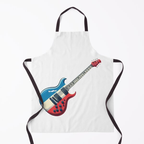 Aperçu de l'œuvre Guitare électrique style drapeau français – Design unique pour les mélomanes et les passionnés de la France créée et vendue par maritas22.
