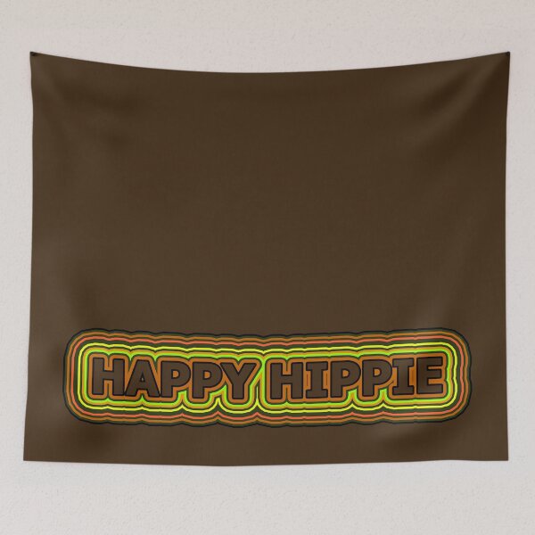 Item preview, Happy Hippie Words Earthy Tones Hippie Vibes Retro Lines 1 of 4 designed and sold by Beachy.