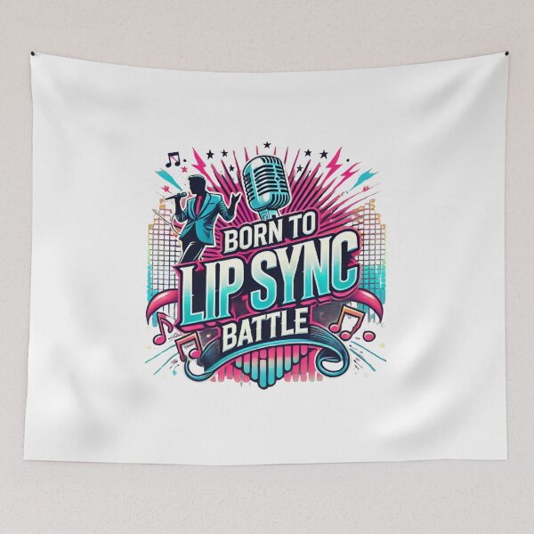 Item preview, Born to lip sync battle. Funny lip sync t-shirt designed and sold by DesignSparks1.