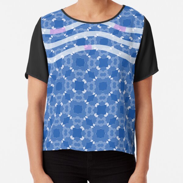 Floral pattern blue Chiffon Top