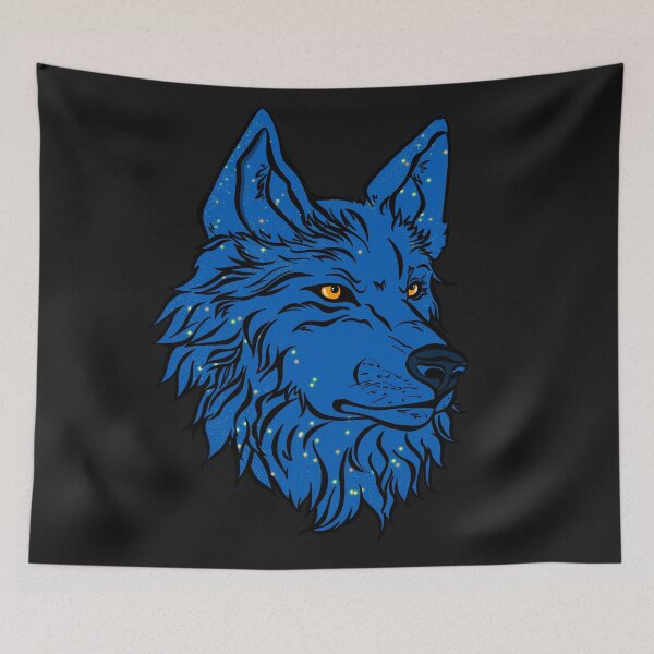 Item preview, Blue wolf with star designed and sold by Maryart8.