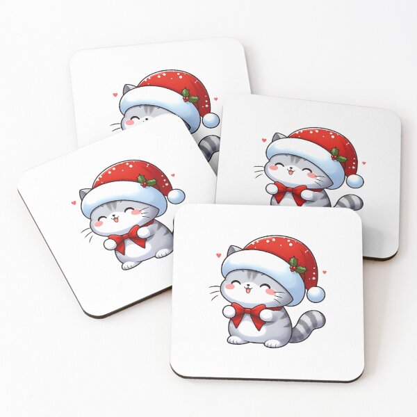 Item preview, Kawaii christmas cat with hat designed and sold by SekoOne.