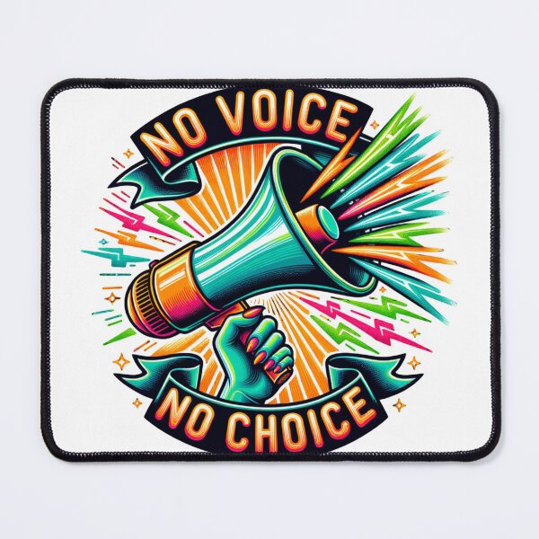 Item preview, No Voice No Choice Megaphone Protest Art designed and sold by Unruly Charm Co..