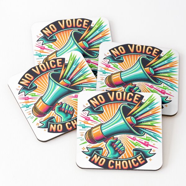 Item preview, No Voice No Choice Megaphone Protest Art designed and sold by Unruly Charm Co..