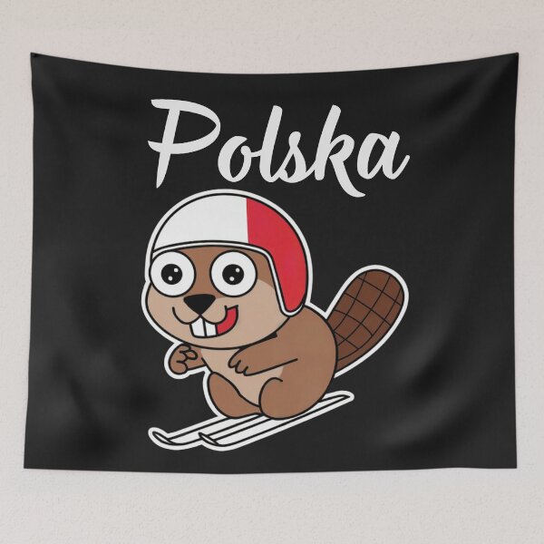 Item preview, Polska Skoki Narciarskie Poland Ski Jumping Polski Bóbr Fajny Bóbr Polish Beaver Bober designed and sold by Anniko Art Studio.