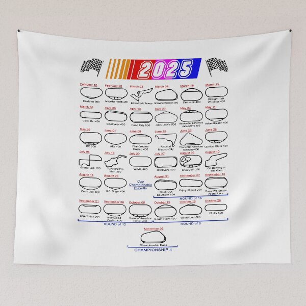 Item preview, Schedule Nascar Cup Series 2025 white designed and sold by ideasfinder.