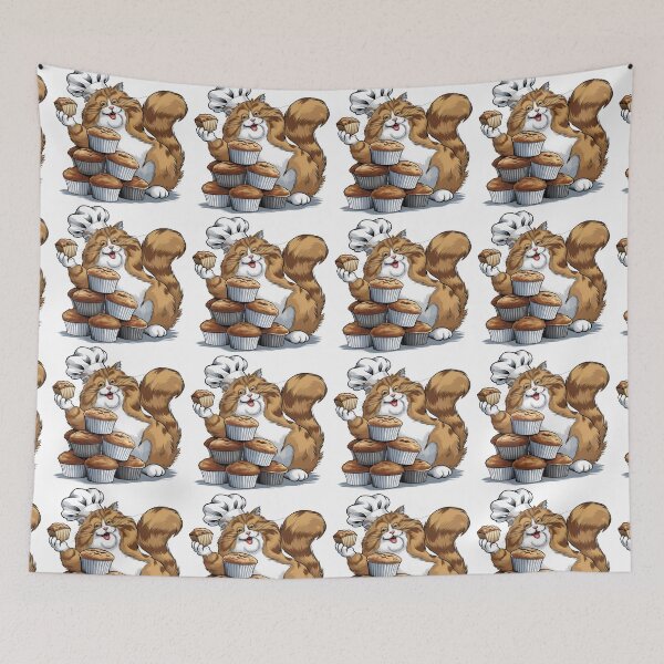 Item preview, Cheerful Chef Cat with Muffins – Funny Baking Lover Design - happy cat designed and sold by Cherry-Cat.