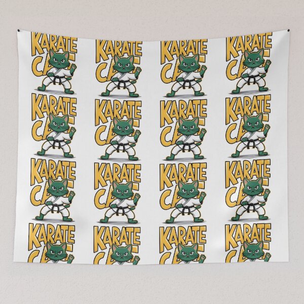 Item preview, Karate Cat Master – Funny Martial Arts Cat Illustration designed and sold by Cherry-Cat.