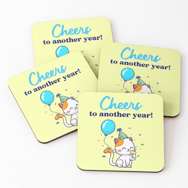 Item preview, Birthday Cat • Cheers to Another Year! designed and sold by MannyShop.