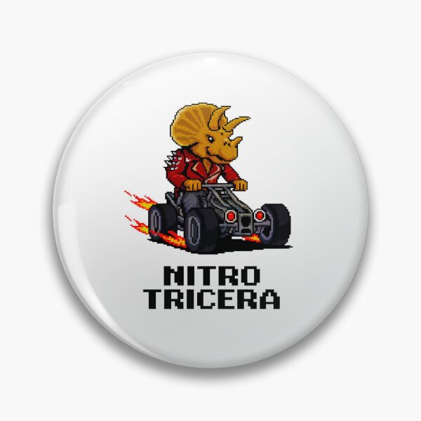 Item preview, Pixel Art Racing Triceratops - Retro Gaming Nitro Dino Driver designed and sold by ObjCrea123.