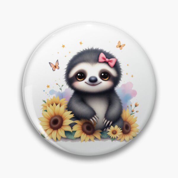 Item preview, sloth with sunflower designed and sold by jkrphoto.