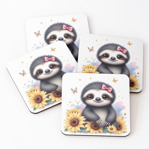 Item preview, sloth with sunflower designed and sold by jkrphoto.