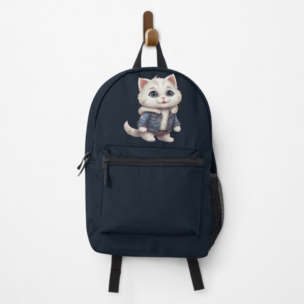 Item preview, White kitten in a denim jacket designed and sold by PierreAlbijanic.