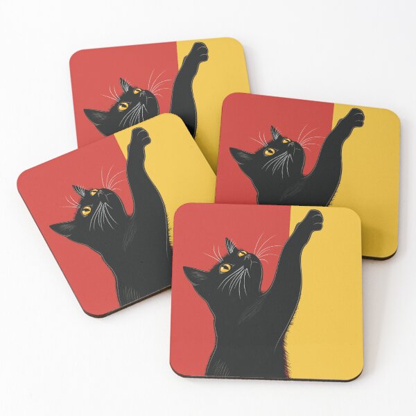 Item preview, Black Cat Silhouette Yellow and Red Background designed and sold by trendteezstore.