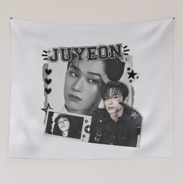Aperçu de l'œuvre Conception de collage de scrapbooking du groupe de garçons Kpop JUYEON The Boyz créée et vendue par AJUNICE STUDIO.