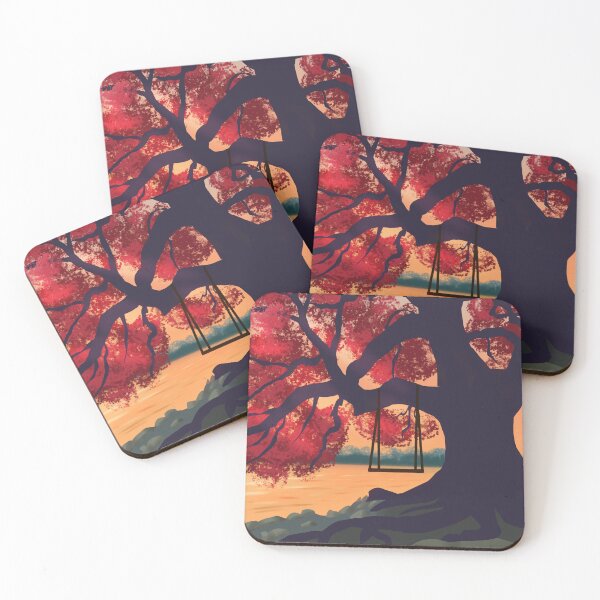 Item preview, Crimson Colored Fall Time Seasonal Tree at Sunset designed and sold by Artistic  Touch.