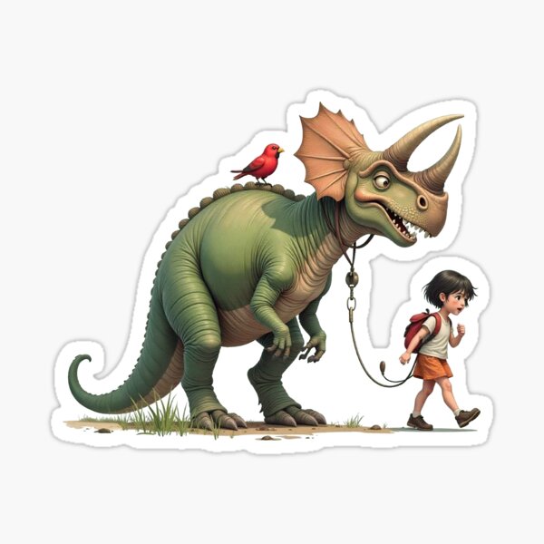 Item preview,  Taking dinos for a walk | Triceratops designed and sold by 1artcolor.