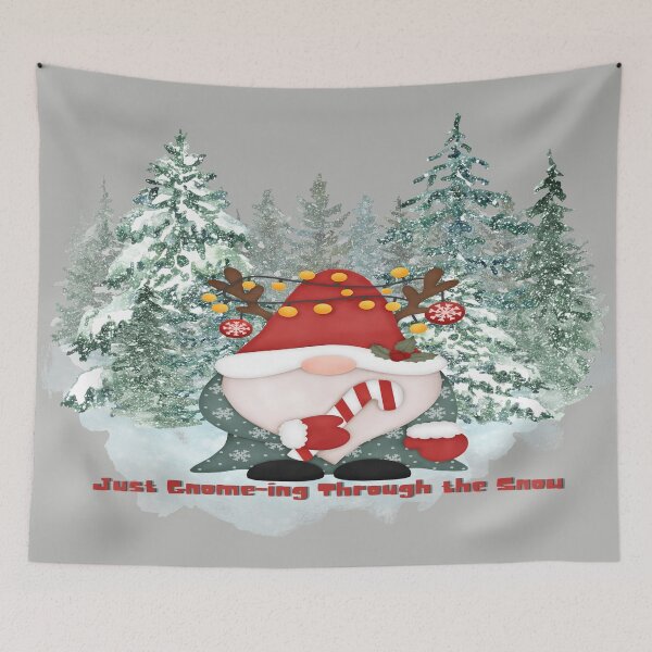Item preview, Just Gnome-ing Through the Snow | Cute Gnome Art for Holiday Decor & Apparel designed and sold by Gnome to Express.