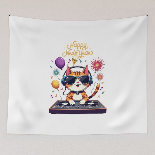 Item preview, celebration cat: ringing in the new year with style and elegance designed and sold by wineesshop.