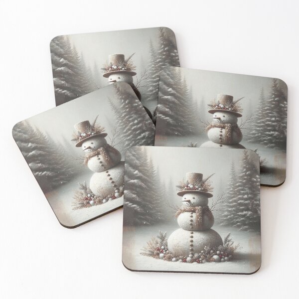 Item preview, Rustic Snowman with Elegant Winter Florals designed and sold by MarinaFila.
