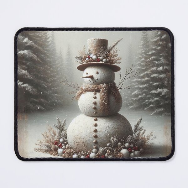 Item preview, Rustic Snowman with Elegant Winter Florals designed and sold by MarinaFila.