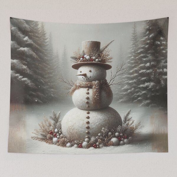 Item preview, Rustic Snowman with Elegant Winter Florals designed and sold by MarinaFila.