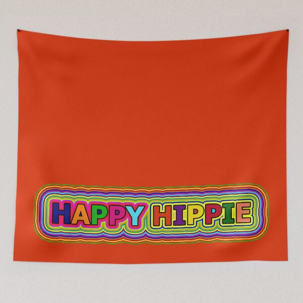 Item preview, Colorful Happy Hippie Words Free Spirit Colorful Retro Lines 1 of 4 designed and sold by Beachy.