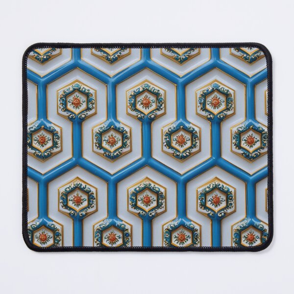 Item preview, Decorated hexagon tiles in blue and gold designed and sold by Girih.