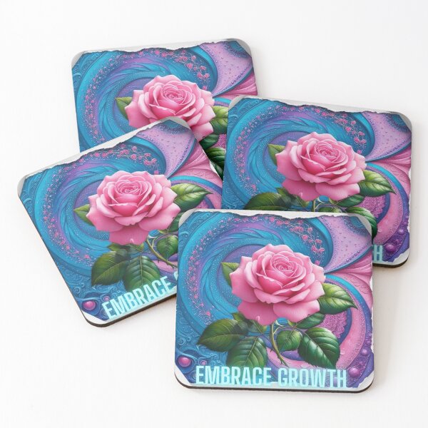 Item preview, Embrace Growth: Pink Rose T-Shirt designed and sold by Shabby Script Archive | Digital Designer .