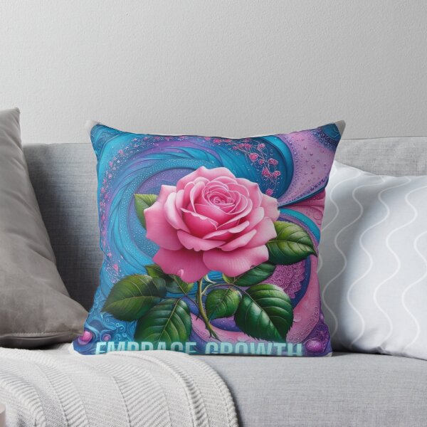 Item preview, Embrace Growth: Pink Rose T-Shirt designed and sold by Shabby Script Archive | Digital Designer .