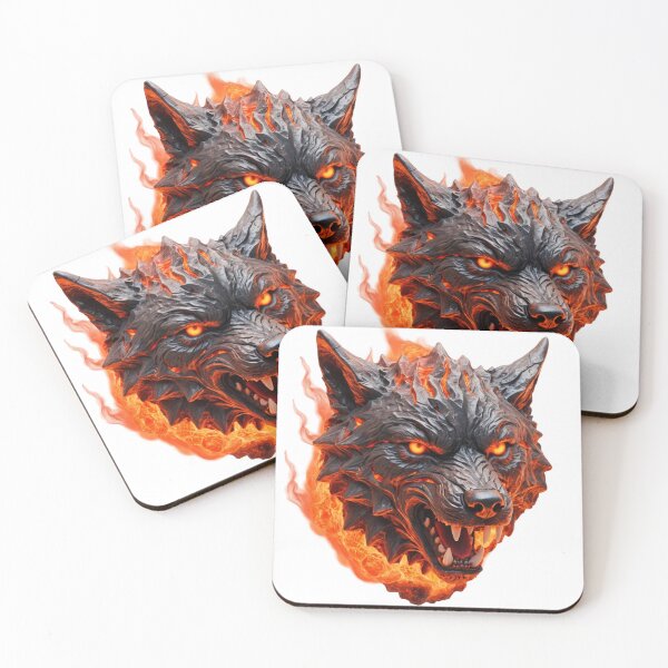 Item preview, Fierce Fiery Wolf Head Surrounded by Flaming Aura designed and sold by RebelPaintBrush.