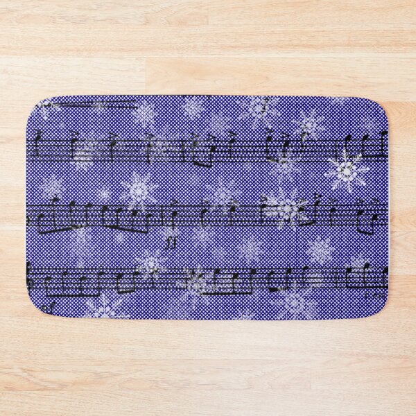Item preview, Snow Notes - musical graphics in navy blue, white and black. designed and sold by My-fake-places.